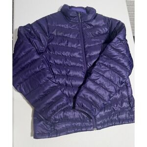 Marmot Zeus Women's 800 Fill Down Puffer Jacket Purple XL Full Zip Quilted